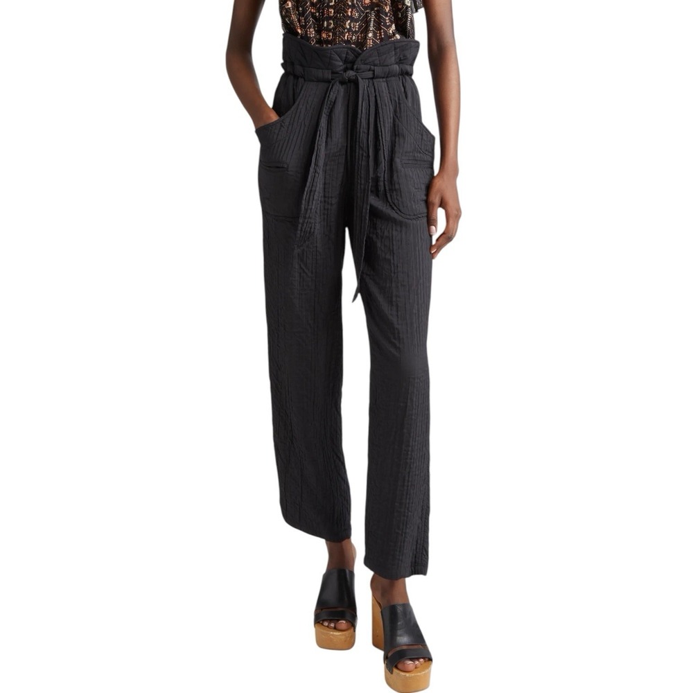 Marant Etoile‎ Serida Trousers Womens FR38 US M Black Relaxed Tapered Leg Cargo